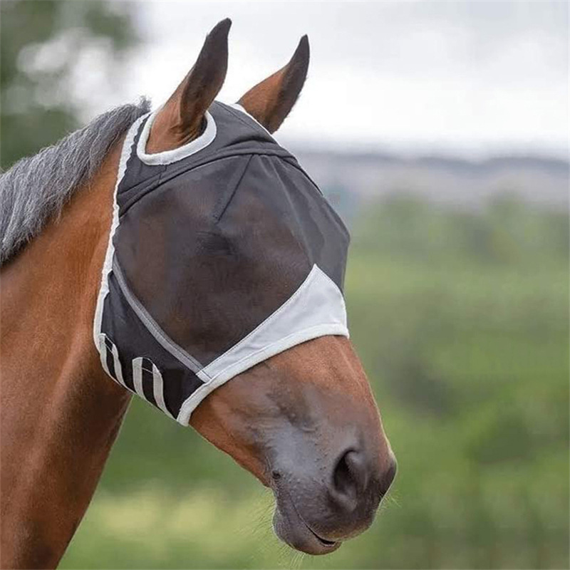 马术用品Horse eye shield马用面罩防虫眼罩可拆卸均码透气网马罩阿里巴巴