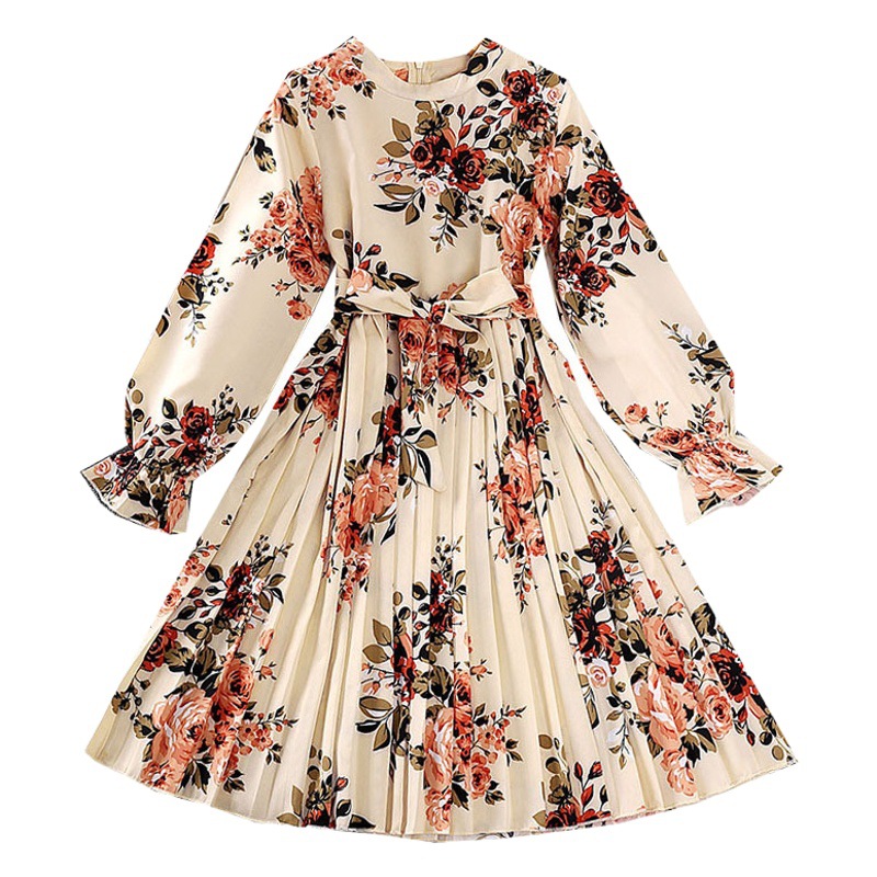 Vestidos para niñas, ropa infantil transfronteriza 2025, Amazon eBay, novedad de primavera, vestido de princesa infantil con estampado retro