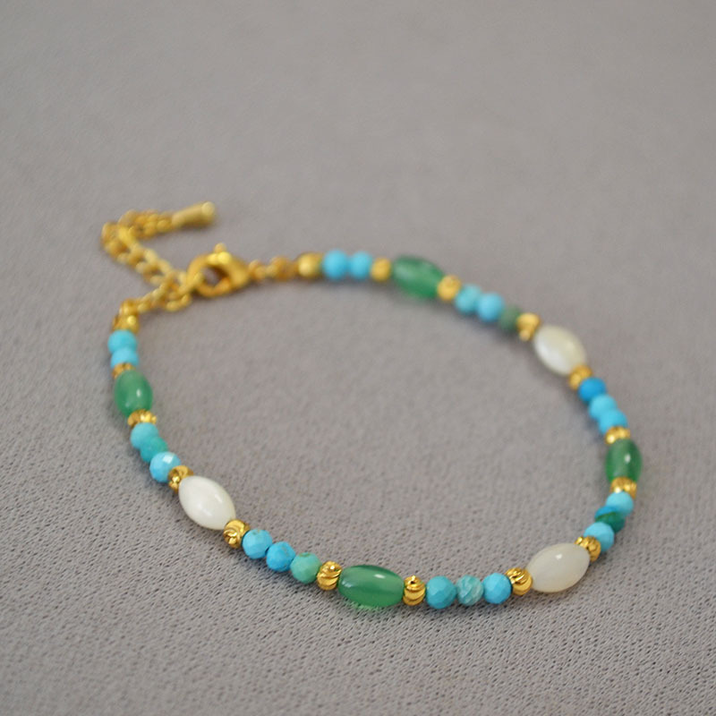 Turquoise Beaded Bracelet For Women Simple Light Luxury Design_voghion.com
