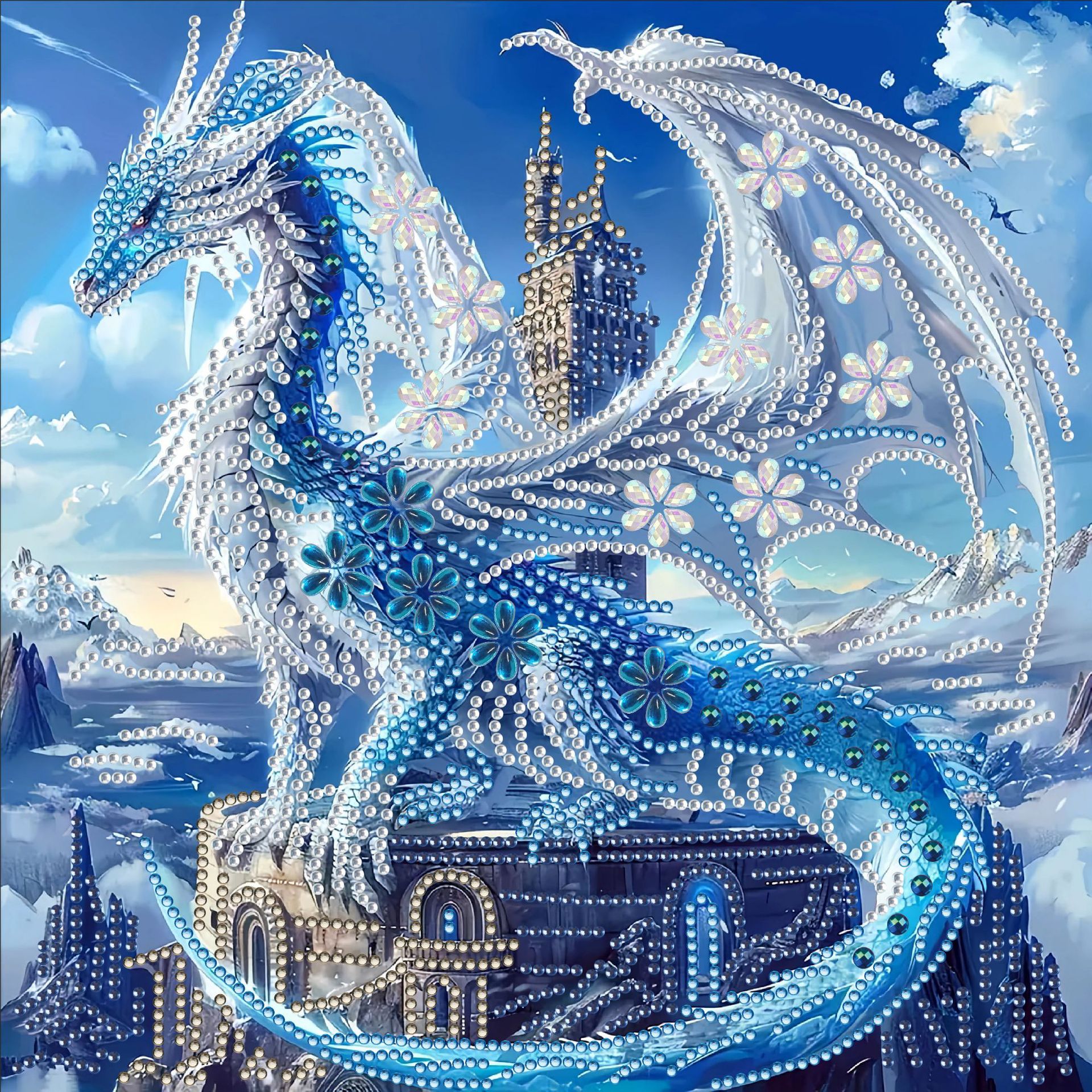 Pintura de Diamantes 5D con Forma Irregular de Princesa de Fantasía, Pintura de Diamantes DIY, Pintura de Diamantes con Puntos de Cristal, 30×30