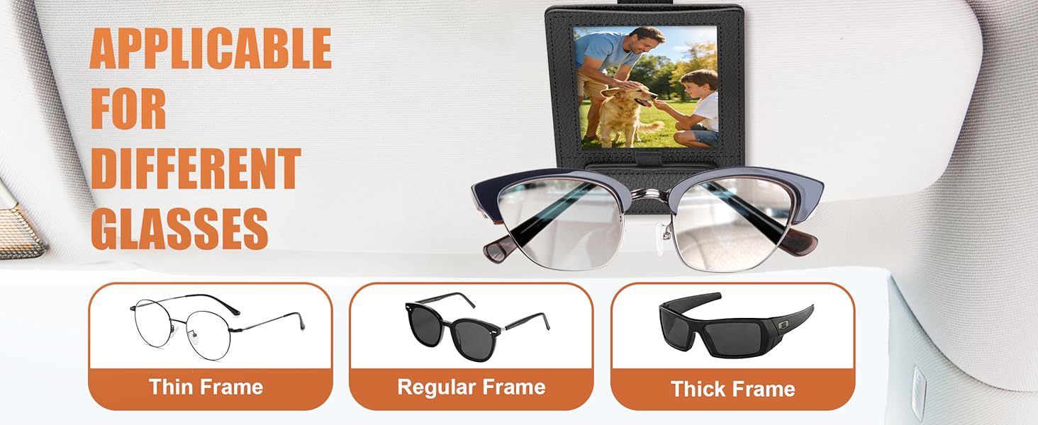 Cross-Border New Model Car Glasses Clip Photo Holder Car Sun Visor Magnetic Photo Storage for Sunglasses