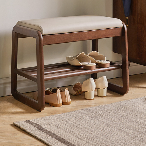 Jiayi solid wood shoe changing stool enters the door and puts on a shoe stool, a shoe cabinet, a shoe rack, a long changing stool at the door