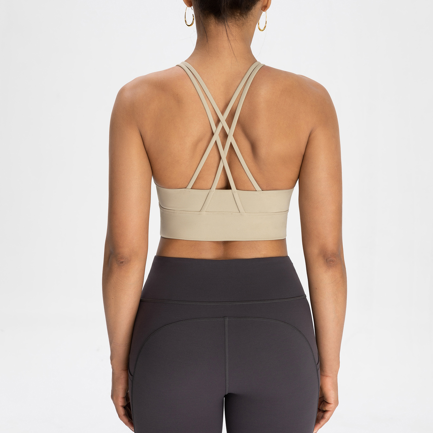 Athena Lulu Yoga Bra Women's Nlllt Cross Back Sports Bra Quick-Drying Nude Fitness Vest