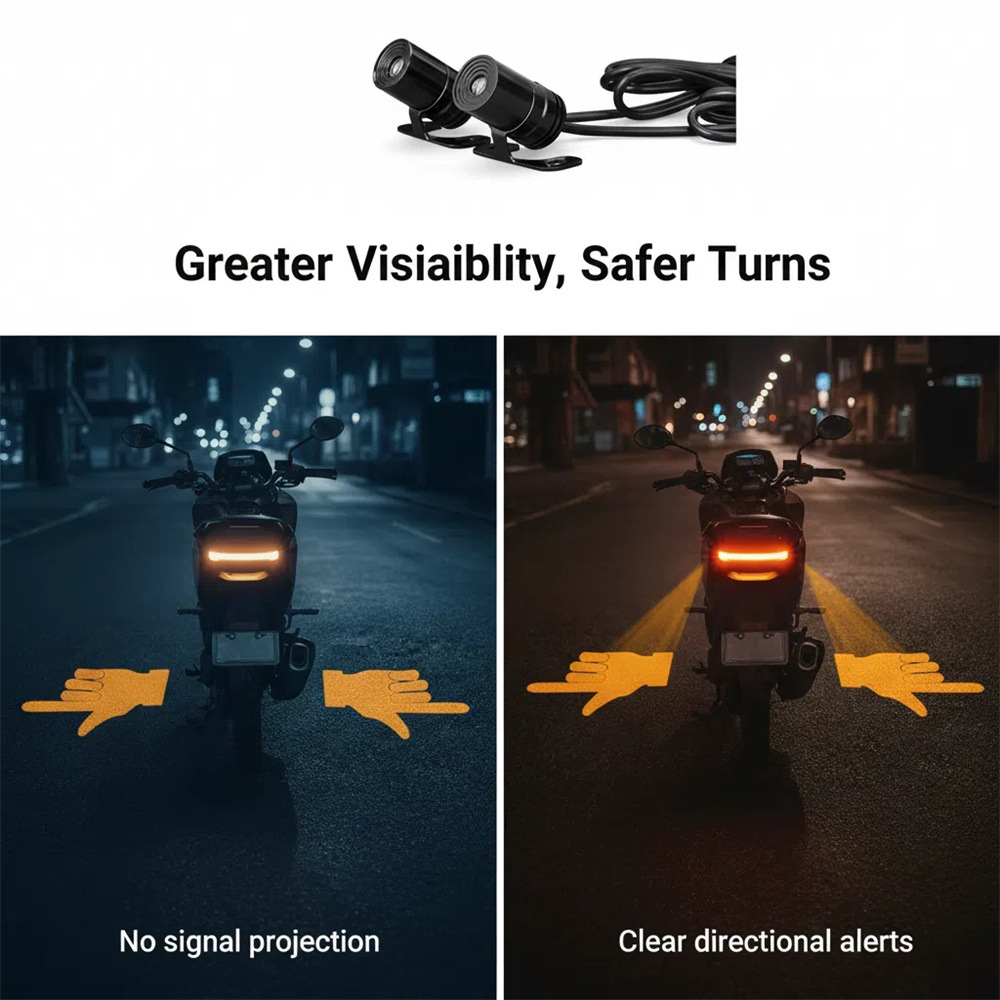 【Source Factory】Motorcycle Projector Turn Signal Light Led Atmosphere Turning Light Ground Light Gesture Light High Brightness Warning Light