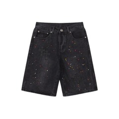 2025夏の新型CHクロクロス刺繍は古いデニムの半ズボンを作ります。