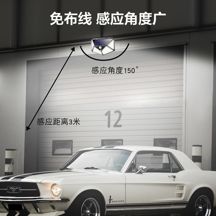 Venta caliente transfronteriza LED iluminación de jardín solar lámpara de pared inducción del cuerpo humano lámpara solar tipo de montaje en pared al aire libre