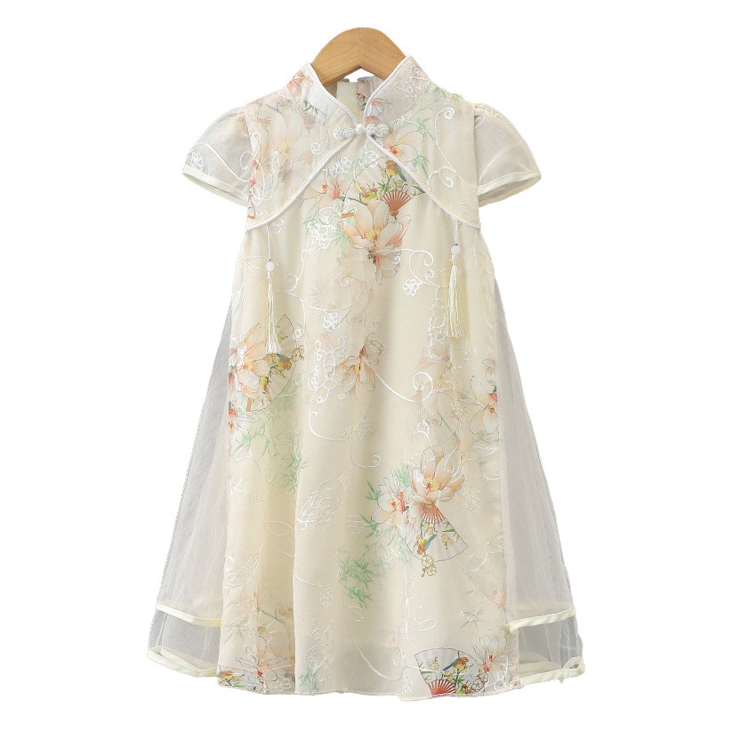Moe small iron girls Chinese style fan cheongsam skirt summer New shaking sound Net red explosive Tang suit a generation of hair