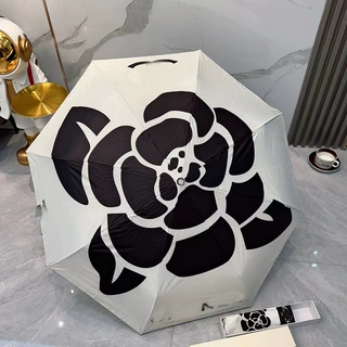 山茶花小香遮阳伞三折全自动防晒防紫外线太阳伞睛雨两用防雨户外