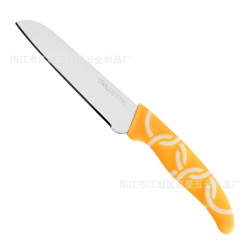 Cuchillo de frutas de acero inoxidable con cubierta de cuchillo de fábrica Yangjiang venta directa cuchillo al por mayor cuchillo casero cuchillo de peeling de frutas portátil