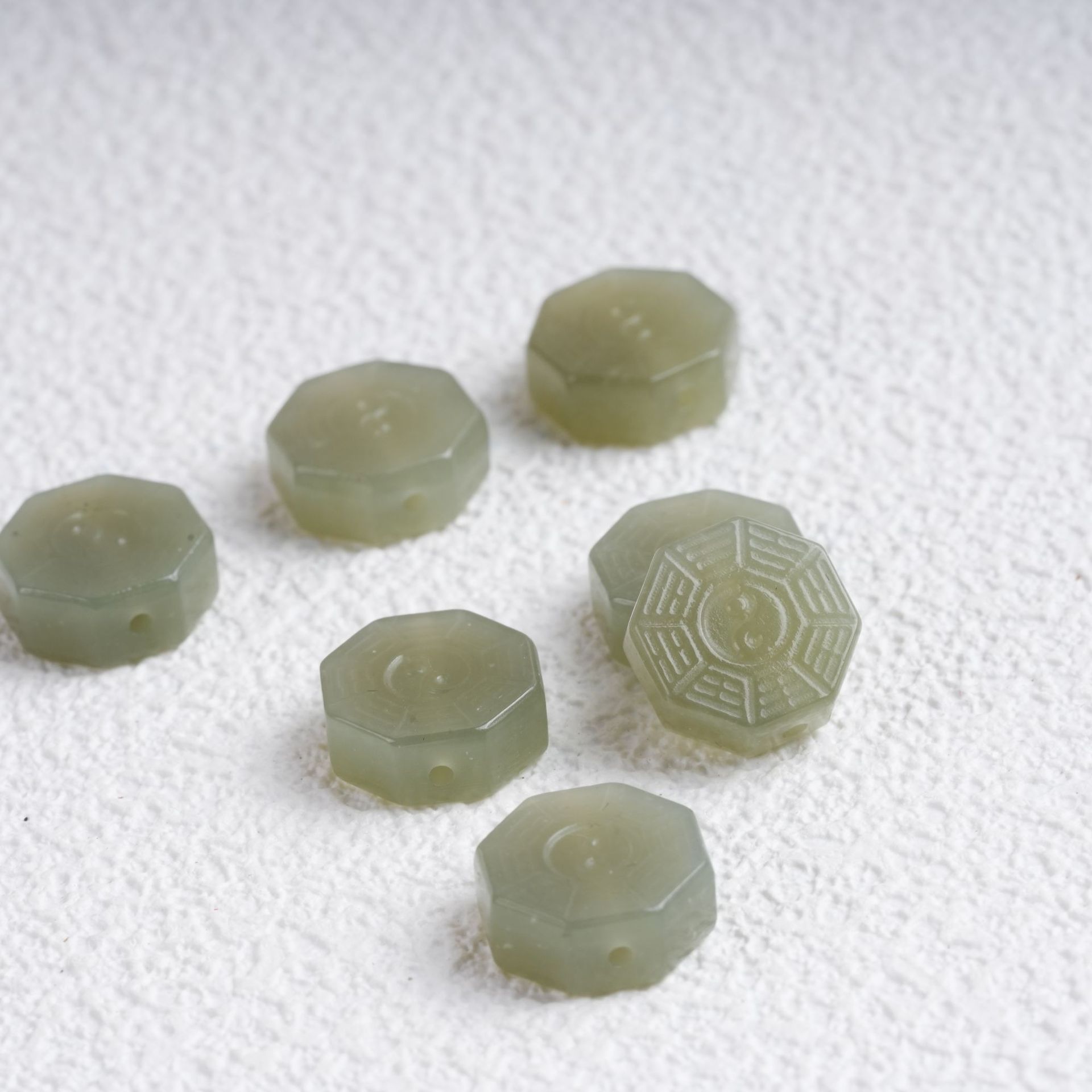 Natural Hetian Jade Bagua Spacer Beads DIY Jewelry Accessories Handmade Beaded Back Cloud Pendant Accessories Wholesale