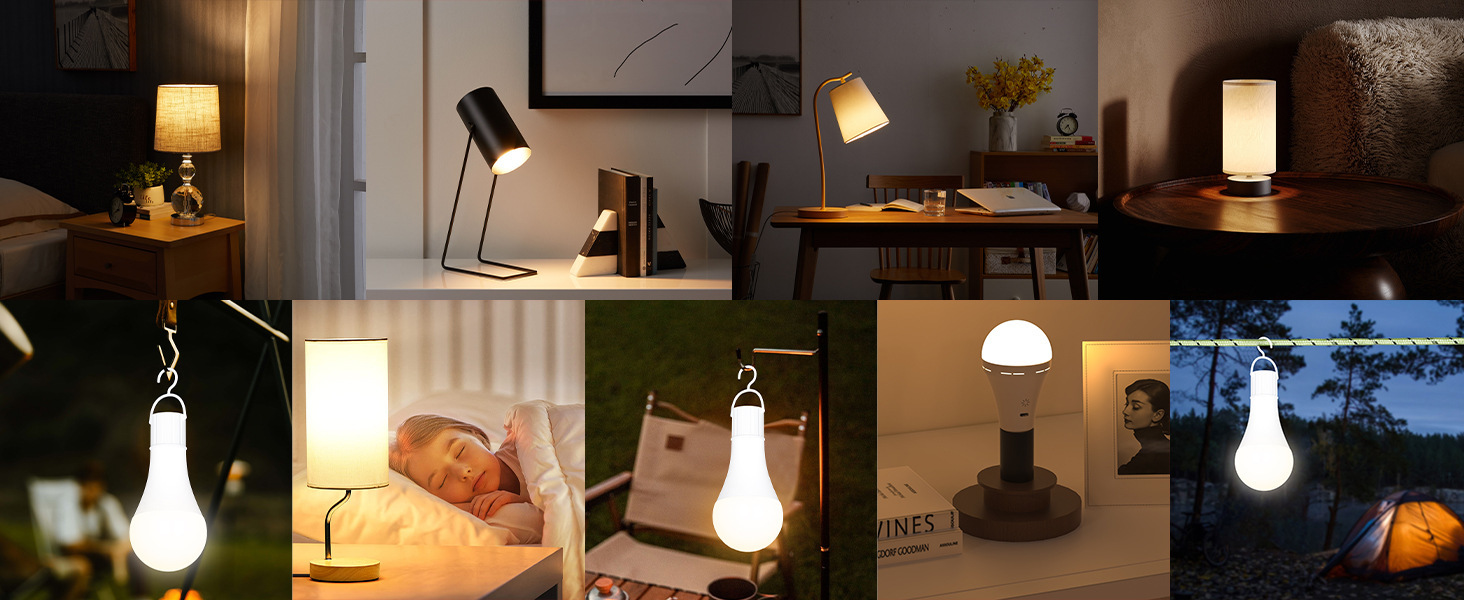 跨境e27充电灯泡大容量遥控定时调光RGB光源适用于无电源壁灯台灯