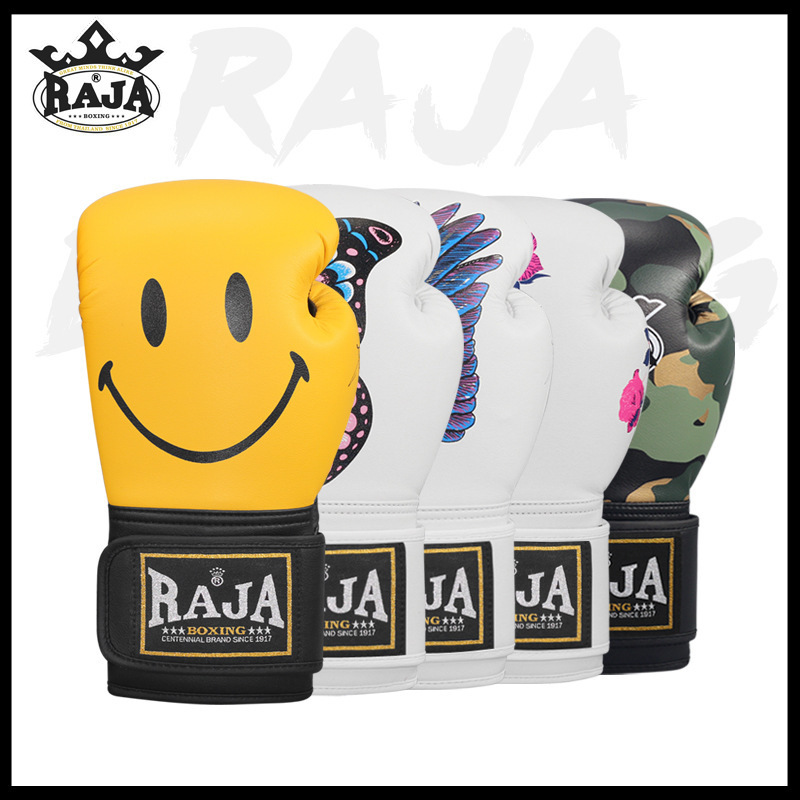 Raja Thai Boxing Gloves for Women and Men, Microfiber Fighting Training Professional Sanda Muay Thai Punching Bag Gloves