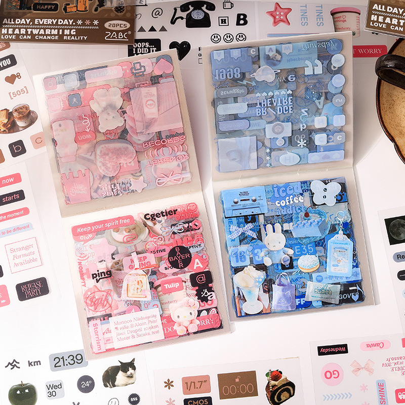 Estilo de sal transparente pegatinas de mascotas impermeables pegatinas de diario de contabilidad transfronterizas pegatinas creativas de objetos pequeños