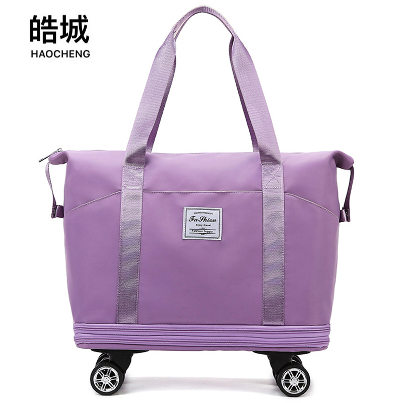 Bolsa de viaje de gran capacidad, rueda universal, bolsa de fitness deportiva extensible de doble capa portátil, bolsa de almacenamiento de viaje de viaje de corta distancia