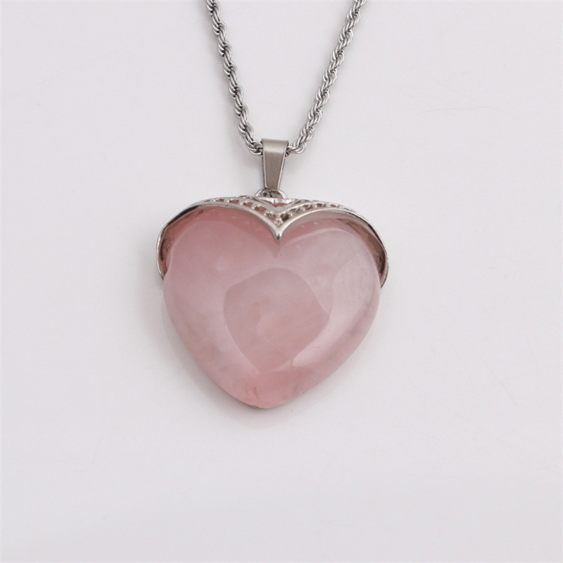 opal heart-shaped pendant korean style necklace wholesale jewelry Nihaojewelry