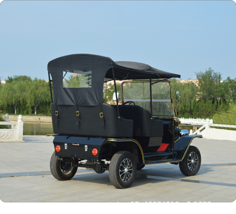 Electric Vintage Car, Four-Wheel Sightseeing Car, 5-Seater, Direct Supply from the Manufacturer, Suitable for Scenic Spots, Touring, Rv Viewing, Golf Cart