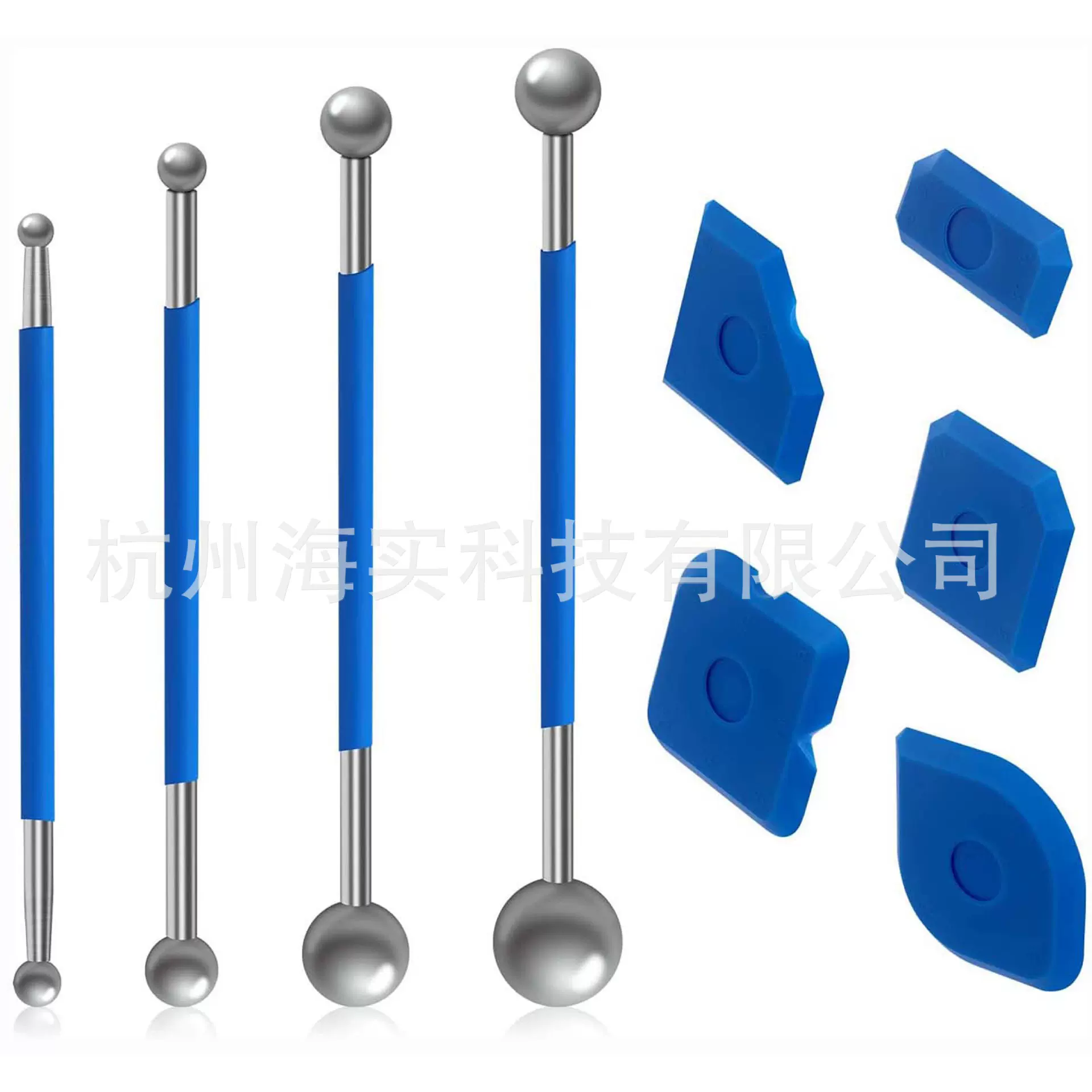 玻璃胶压缝球棒 美缝刮胶除胶板 塑料刮板 抹腻子板 铲胶9件套