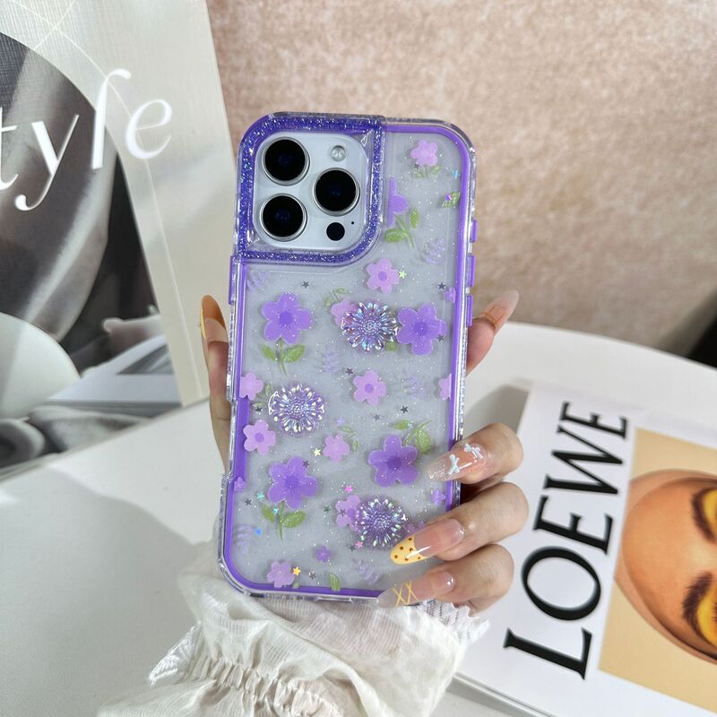 Colombia wholesale suitable for MOTOEDGE70Fusion floral G77 glitter resin 67 anti-drop phone case Colombia wholesale suitable for MOTOEDGE70Fusion floral G77 glitter resin 67 anti-drop phone case