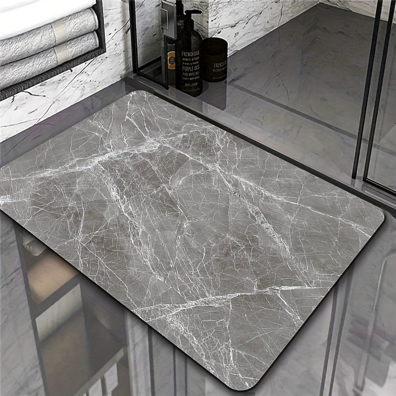 Marble high-level bathroom floor mat water-absorbent non-slip foot mat dirt-resistant wear-resistant easy-care diatom mud floor mat