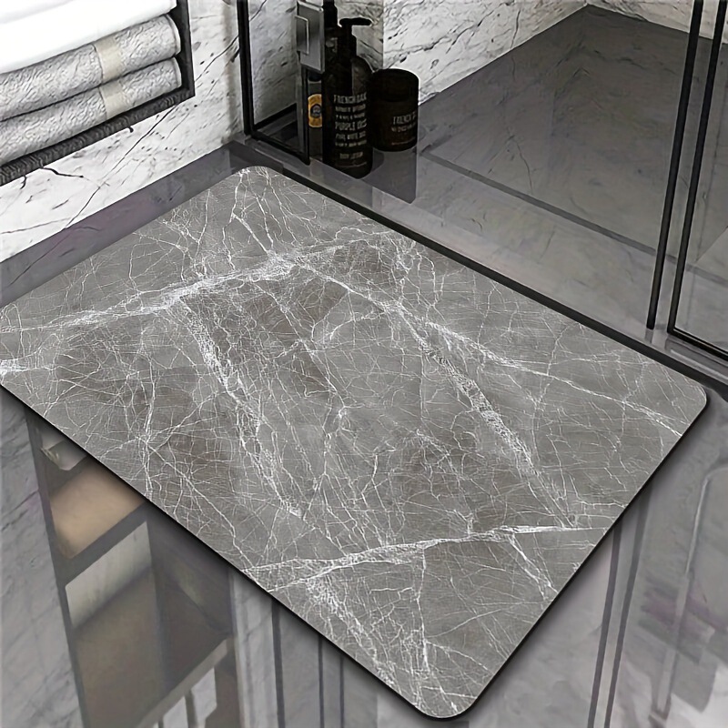 Marble high-level bathroom floor mat water-absorbent non-slip foot mat dirt-resistant wear-resistant easy-care diatom mud floor mat
