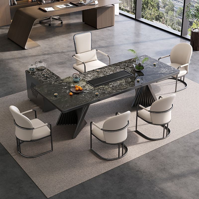mesa de té de oficina de tabla grande mesa de té de tabla pequeña mesa de té de tabla de piedra de lujo mesa de té de tabla de roca combinación de balcón hervidor de agua integral