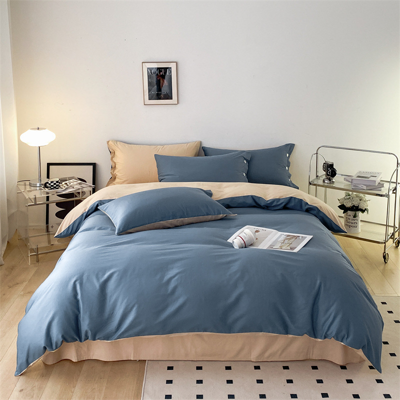 Simple Bedding Fourpiece Set Pure Cotton Longstaple Cotton Solid