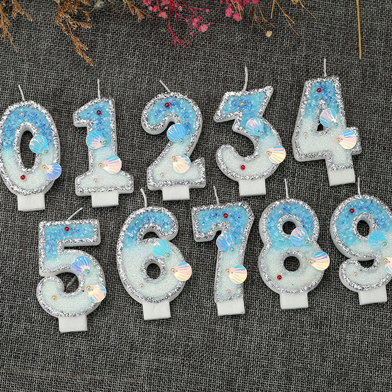 Nuevas velas digitales marinas playa de perlas conchas creativas bienes transfronterizos necesidades diarias venta caliente cumpleaños venta caliente transfronterizas