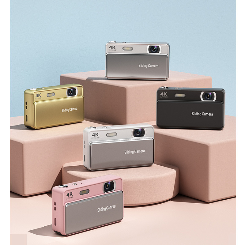 4K High-Definition Retro Slide Card Camera for Students, Campus Ccd Photo and Video Camera, Cross-Border Retro Card Camera