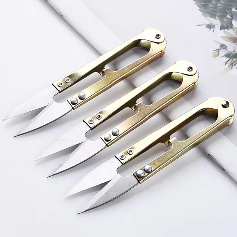 Tijeras de bordado en forma de U Tijeras pequeñas en forma de V para el hogar Cabeza de corte de hilo Mini ropa de costura Tijeras de punto de cruz al por mayor