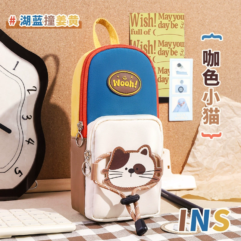 School bag, capacious high quality pencil case for pencils for elementary school students, new collection