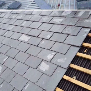 青石板文化石瓦板岩仿古屋顶瓦片别墅房顶隔热黑色欧式城堡复古