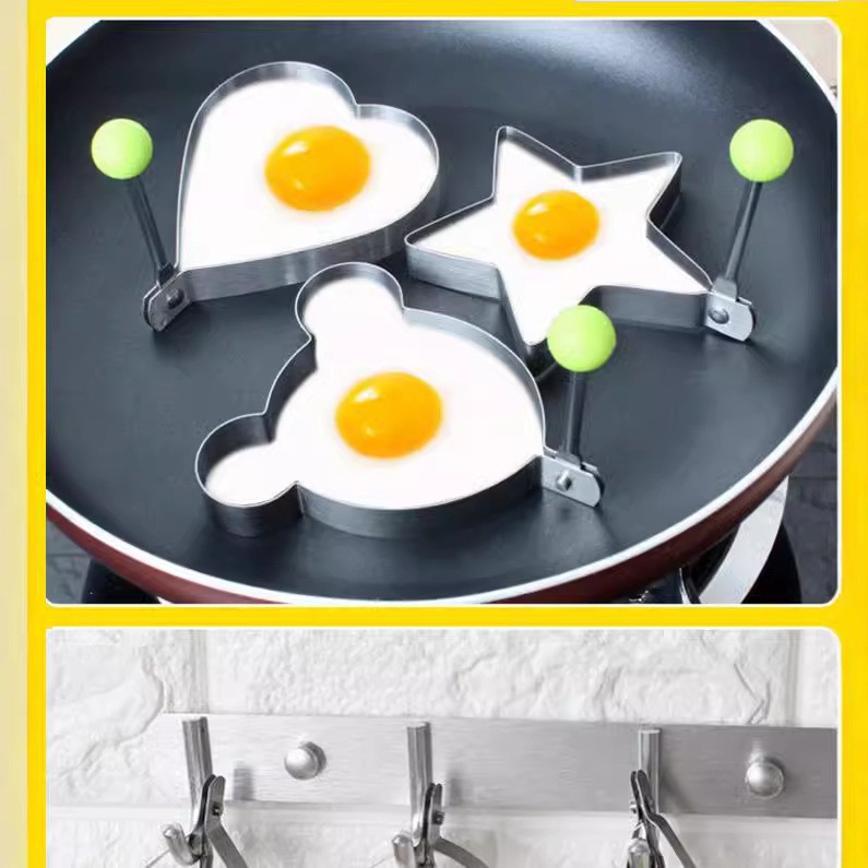 Engrosado huevo de acero inoxidable huevo anillo molde de huevo modelo de estrella de corazón DIY gadgets de cocina creativos