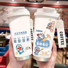 2025新款哆啦A梦保温杯大容量高颜值咖啡杯316不锈钢卡通女可爱