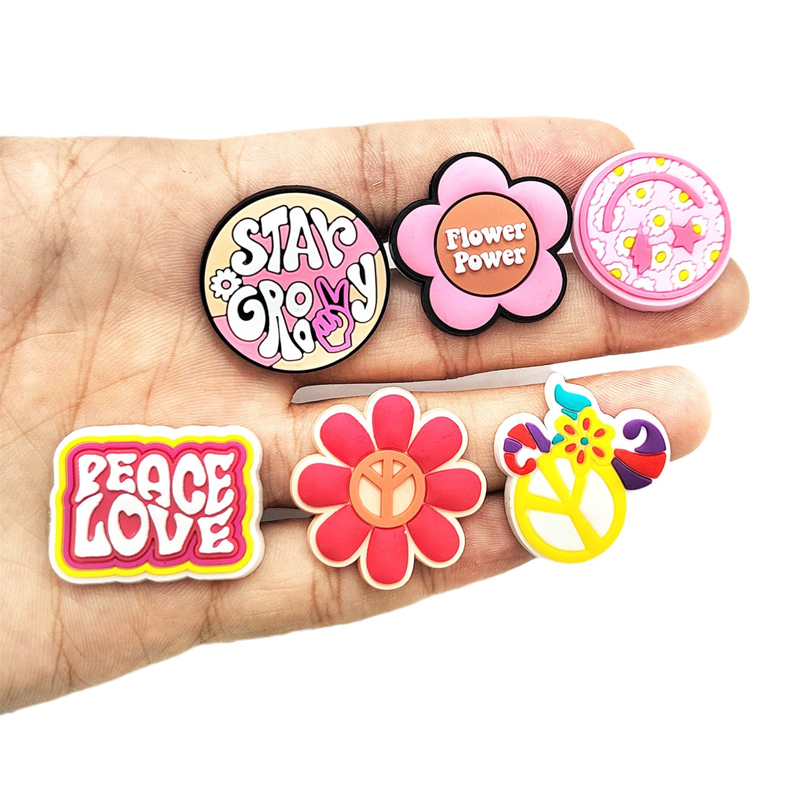 Amor y paz Rosa chica cueva zapatos flor extraíble jardín zapato hebilla DIY zapatos accesorios decoración del partido