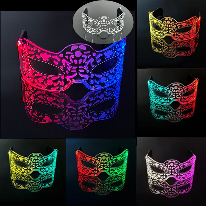 Tecnología LED máscara de mitad de cara colorido doble control modelado de moda fiesta Bungee LED props acrílicos
