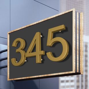 Wholesale Zinc Alloy Sign 20cm Brushed Nickel Creative Personalized Metal Digital Door Number Furniture Door Industry Door Number