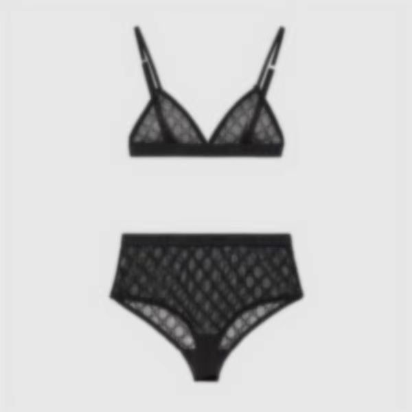 Gu66X Series g Letter Embroider See-Through Intimates Set for Women European and American