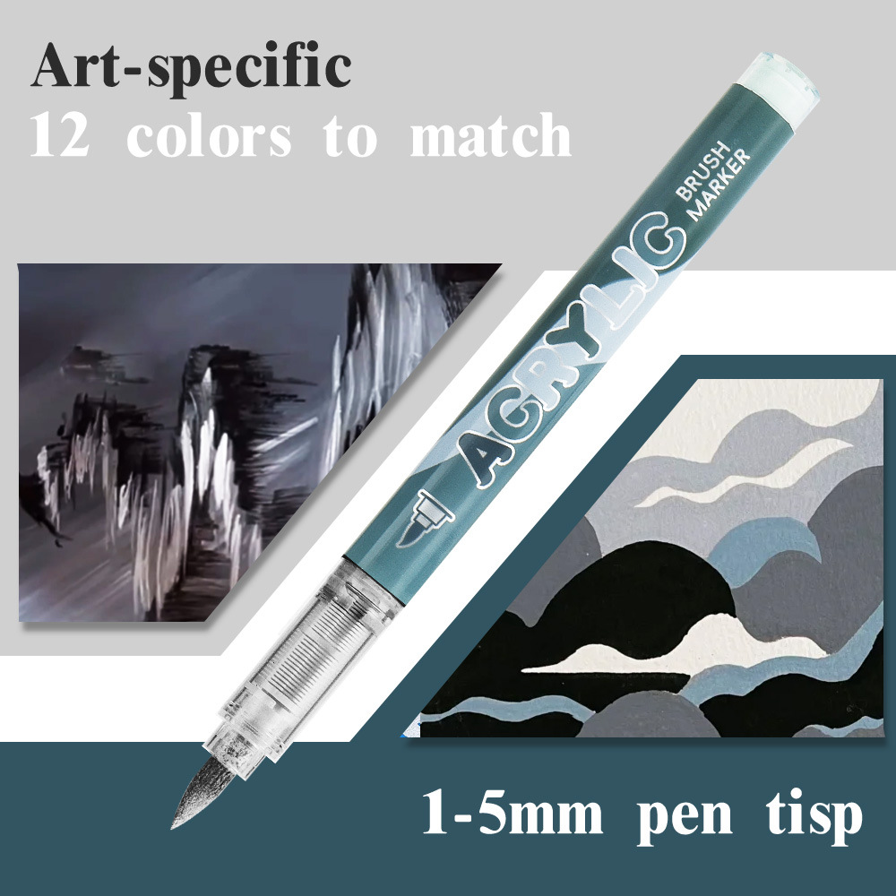 Nuevos productos transfronterizos de tipo líquido directo acrílico calificado gris serie de marcador de papel opaco de color plegable