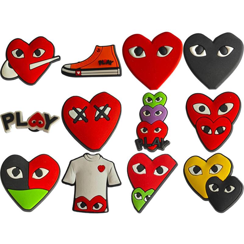 Red Love series shoes buckle cartoon cute hole shoes diy shoes accessories cross-border hot selling pvcp Red Love series shoes buckle cartoon cute hole shoes diy shoes accessories cross-border hot selling pvcp