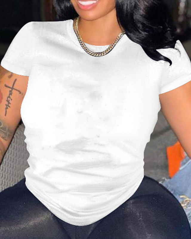 A0196 plus size Amazon independent station wish AliExpress printed lips women's round neck T-shirt A0196 plus size Amazon independent station wish AliExpress printed lips women's round neck T-shirt