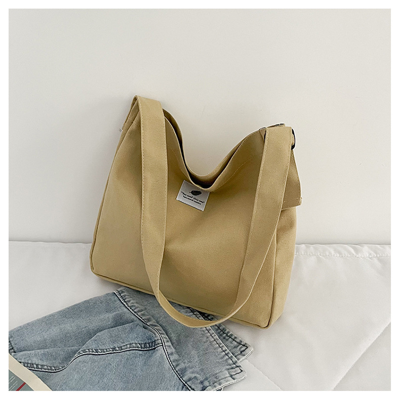 Large-capacity, fashionable and simple canvas bag, 2025 new style, casual and artistic shopping bag, versatile, shoulder crossbody bag undefined
