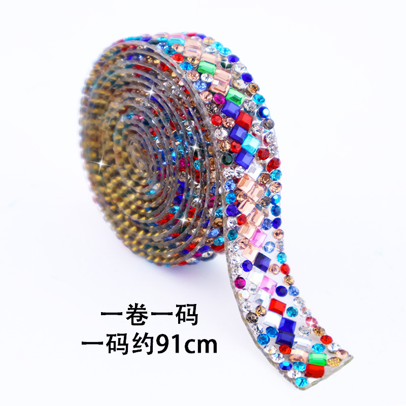 Tiras de diamantes de imitación autoadhesivas de cristal geométrico para joyería DIY, tiras de diamantes de imitación con reverso adhesivo, accesorios, borlas de diamantes de imitación, tiras de diamantes de imitación