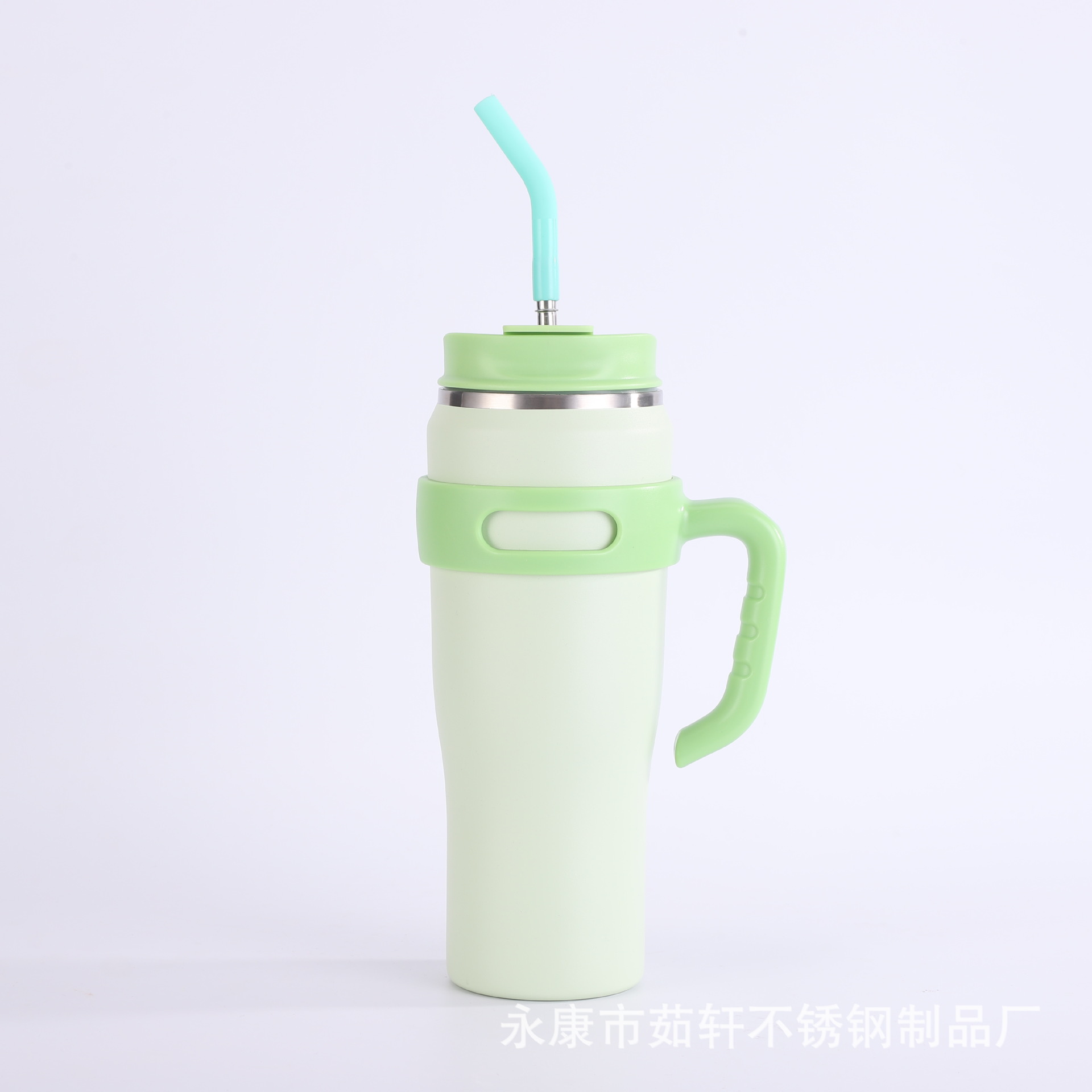 Transfronterizo de paja de acero inoxidable taza de vacío gigante gran capacidad 40oz taza de helado taza de coche con mango