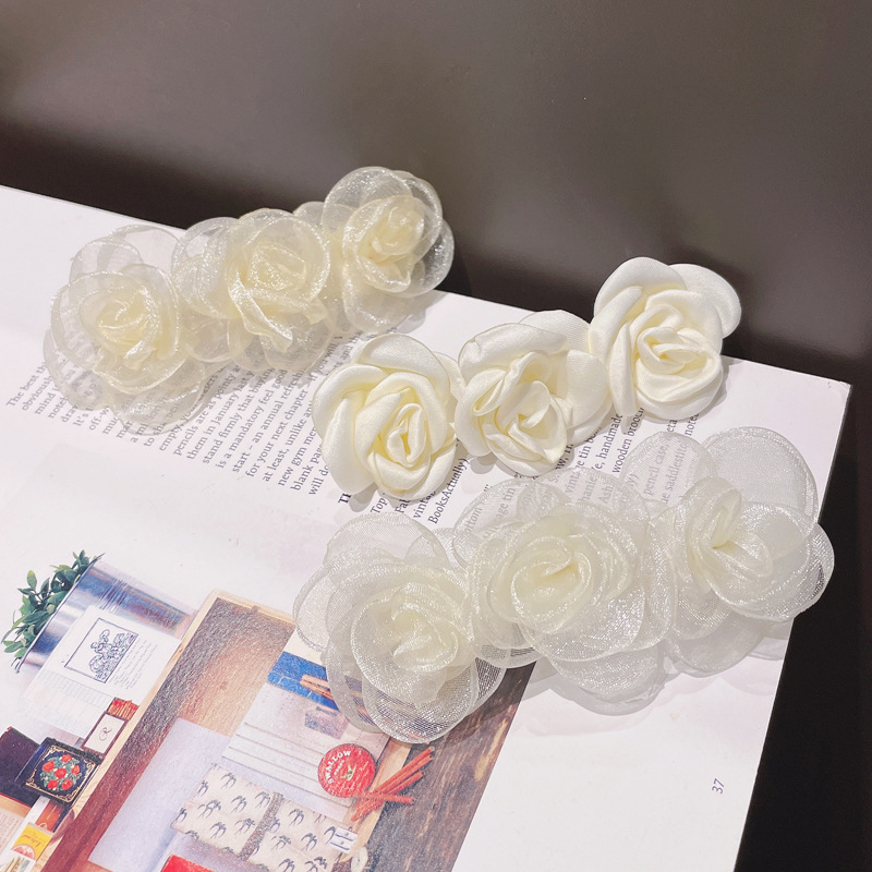 Wholesale Accessories Net Yarn Camellia Hairpin Nihaojewelry display picture 4