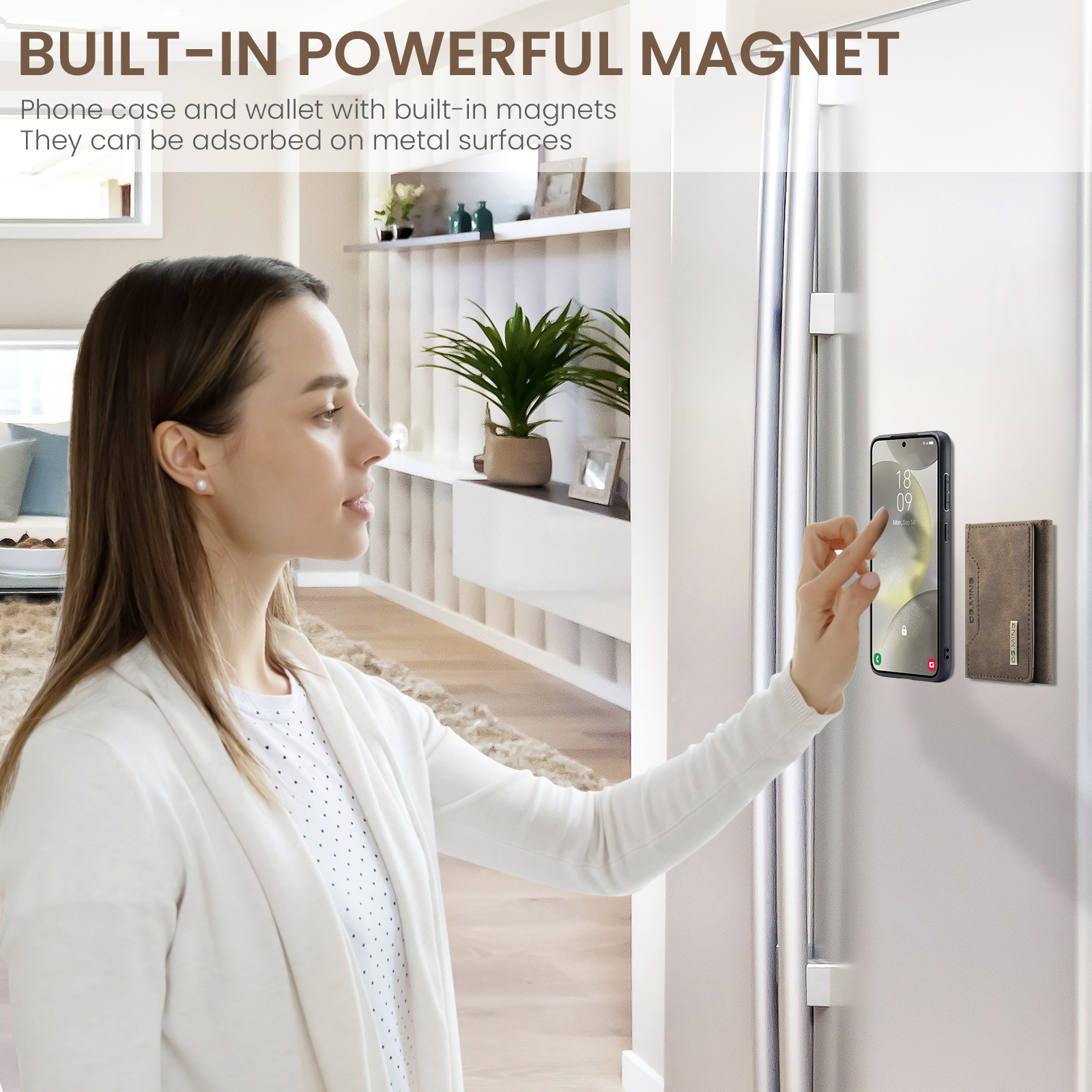 M2 per Samsung S24 custodia protettiva magnetica a tre ante S24 Plus custodia per telefono portafoglio diviso due in uno_voghion.com