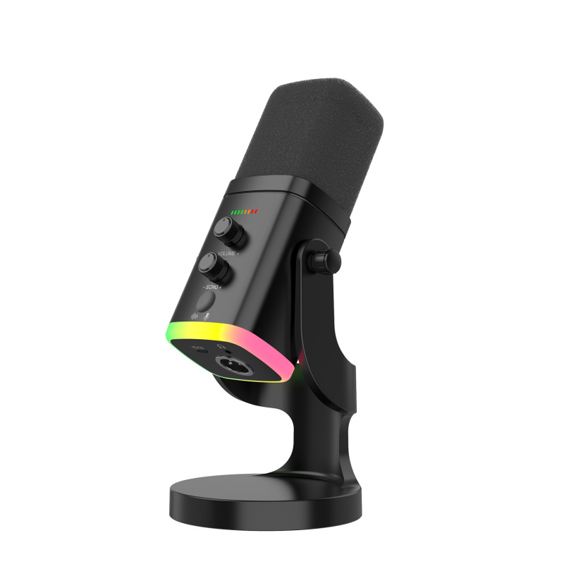 クロスボーダー XLR/USB ダイナミックデュアル目的 RGB マイクコンピュータ競技用マイク USB 携帯電話コンピュータ録音|undefined