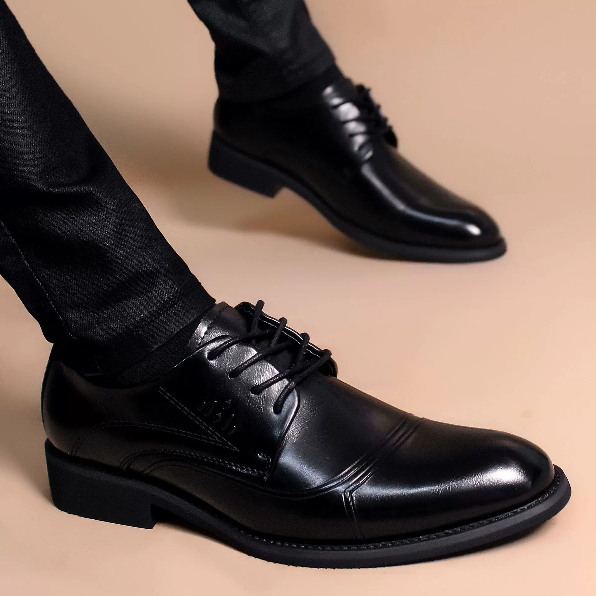 Мужская кожаная обувь, деловая официальная британская обувь из натуральной кожи, мужские весенне-летние новые повседневные мужские кожаные туфли с острым носком, Прямая доставка