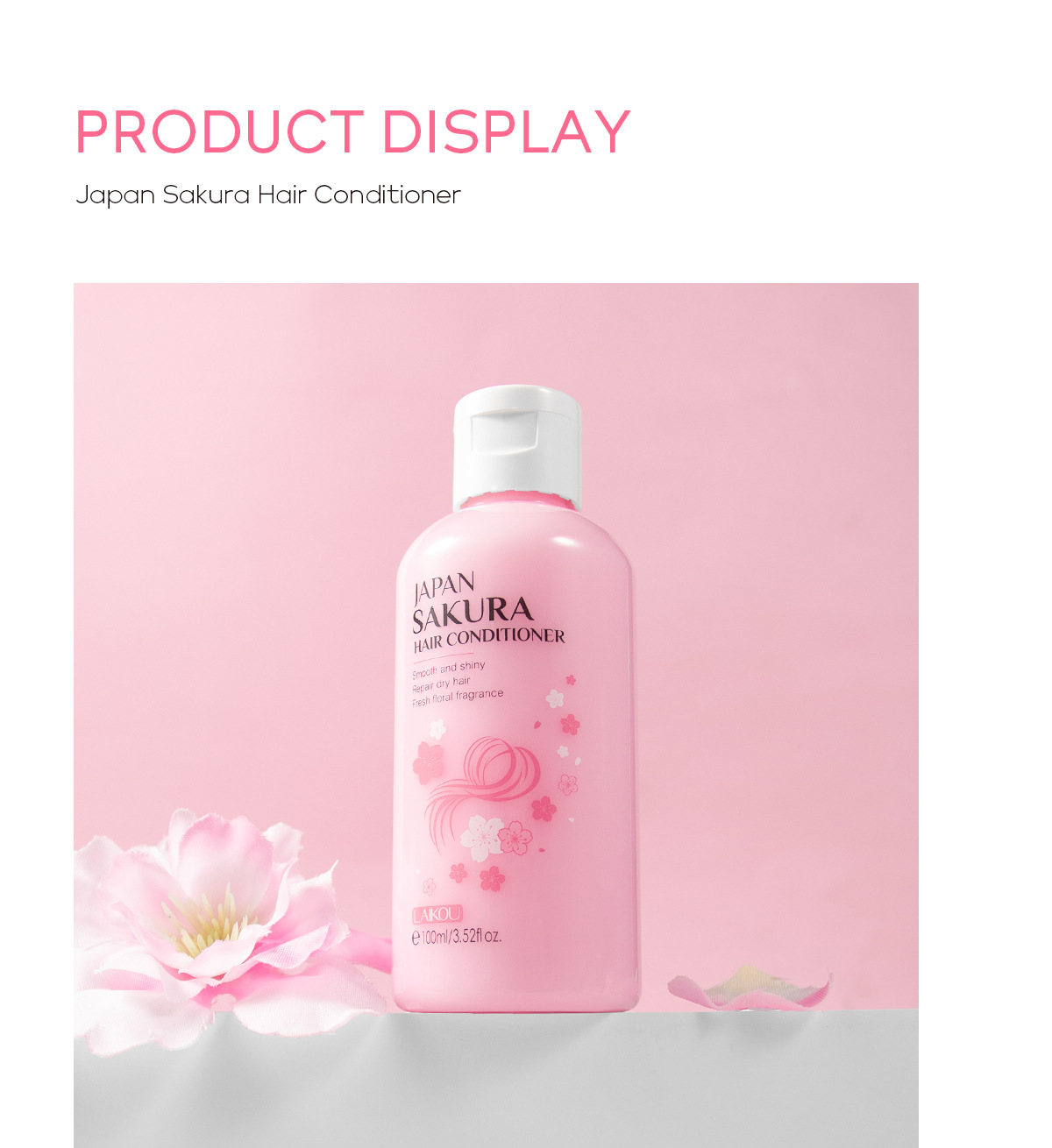 Cross-border LAIKOU Cherry Blossom Conditioner 200ml, smooth, lustrous, Moisturizing and improving frizz, factory in stock wholesale undefined