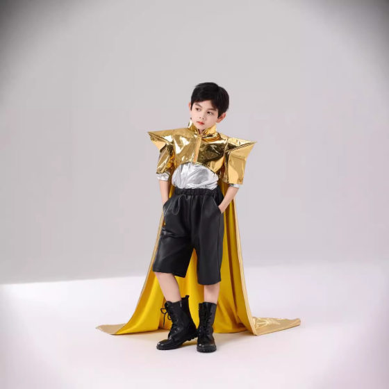 Children's Science and Technology Sense Theme Clothing Motorcycle Racing Clothing Sports Cool Car Model Clothing Stage Performance Boys' Racing Clothing