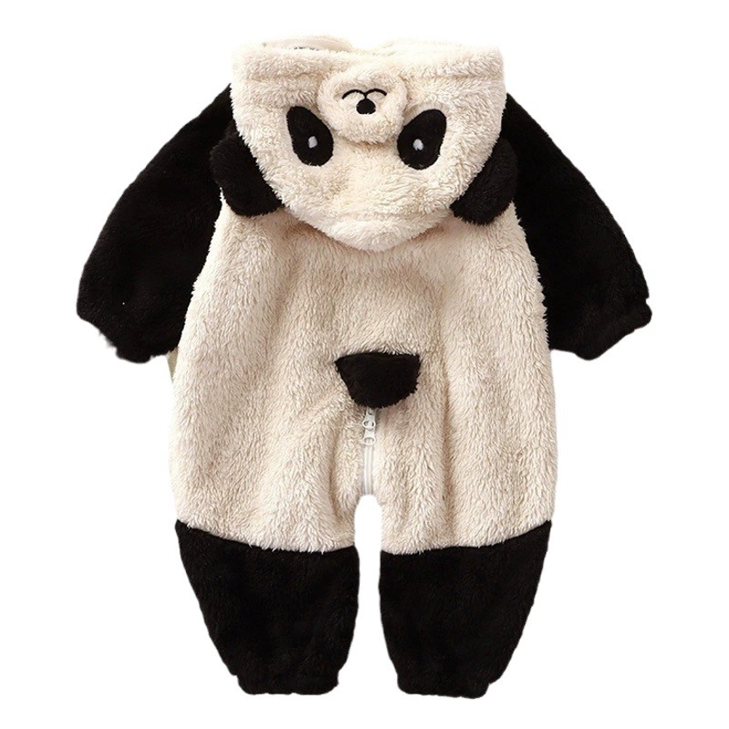 23 осенне-зимний новый детский Плюшевый комбинезон с мультяшными животными, Детская Пижама с кроликом и пандой, Детская домашняя одежда